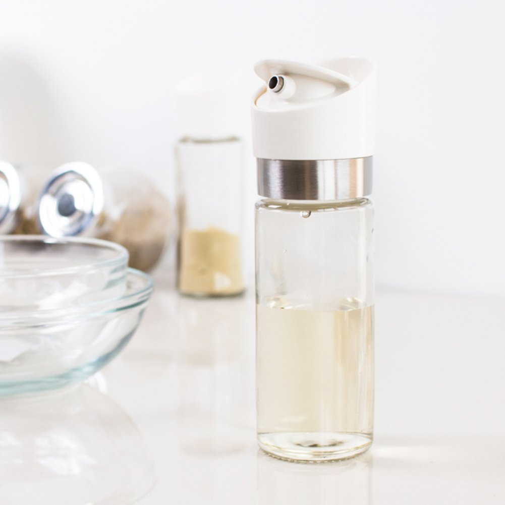 DKOSHDUISHKG Can rotate transparent glass seasoning bottle,Pepper pot Oil and vinegar bottles High boron-silicon glass seasoning jar Spice cans-A