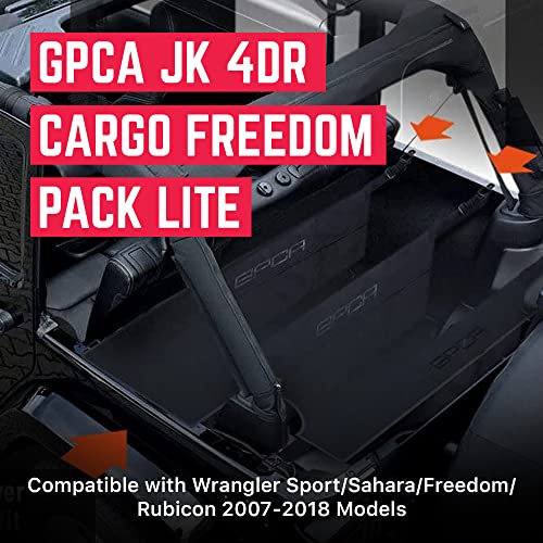 Image of GPCA Cargo Cover for Jeep Wrangler 2007-2018, JK 4-Door Soft /Hard Top