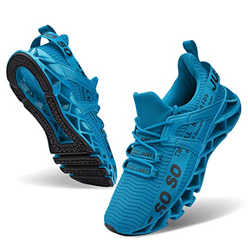 JSLEAP Womens Running Shoes Breathable Sneakers Non Slip Athletic Gym Sports Walking Shoes,Sky Blue,US 9