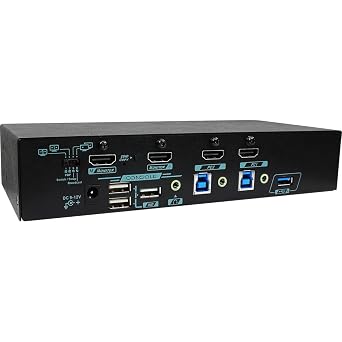 HDMI 1.4 KVM Switch for 2 Computers 2 Monitors, Full-Frame PBP Vertical and Horizontal Modes, 4K@30Hz, EDID Management, HDCP 1.4 Compliant, Mouse Roaming, Hotkey Controls, MBAG-312