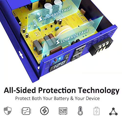 XYZ INVT 6000w Power Inverter Pure Sine Wave Inverter 24v dc to ac 110v 120v Peak 12000w Heavy Duty for Off Grid Solar Power System Home Emergency (6000w24v)