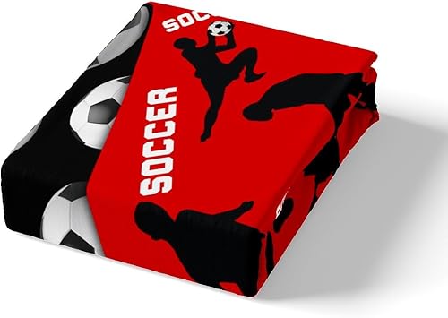 Miniatura 4 de Erosebridal Juego de funda de edredón de fútbol para niños y adolescentes, juego de ropa de cama de fútbol americano rojo y negro, tamaño King,