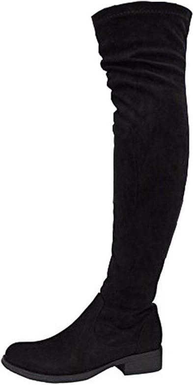 Saute Styles , Bottes Cuissardes Femme - Noir - Daim Noir, : Amazon.fr:  Chaussures et Sacs