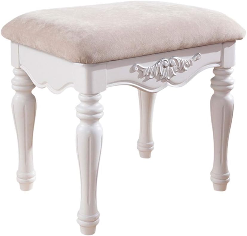 Makeup Chair Dressing Stool White Solid Wood Makeup Stool Bedroom Vanity Stool Makeup Chair Household Wood Stool Change Shoe Bench Vanity Stool Color White Size 50x38x45cm Amazon Ca Home Kitchen