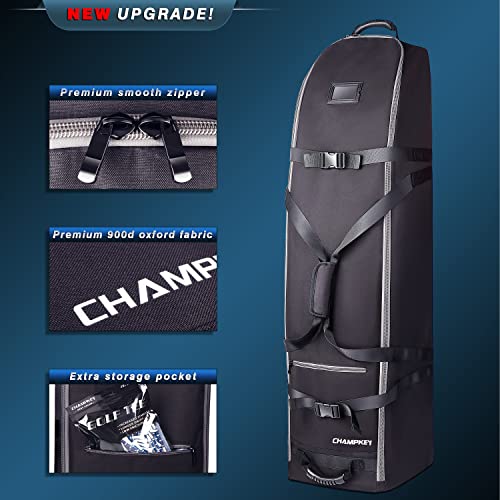 CHAMPKEY Bolsa de viagem de golfe acolchoada macia com rodas grandes | Capa de viagem de golfe Oxfor