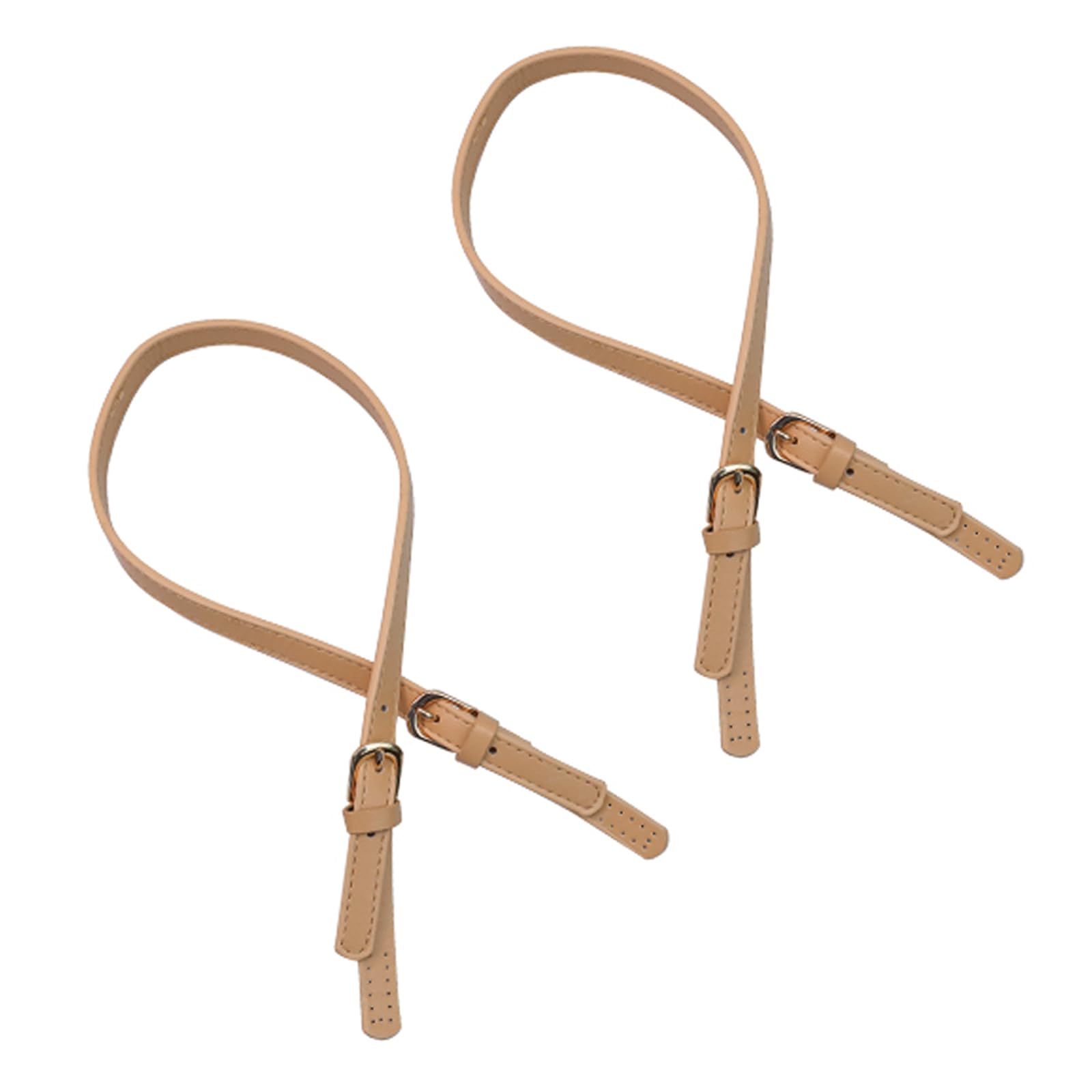 Semetall 2Pcs Purse Strap Leather Handles for Bags,PU Leather Purse Strap Sewing Replacement Handbag,Light Khaki