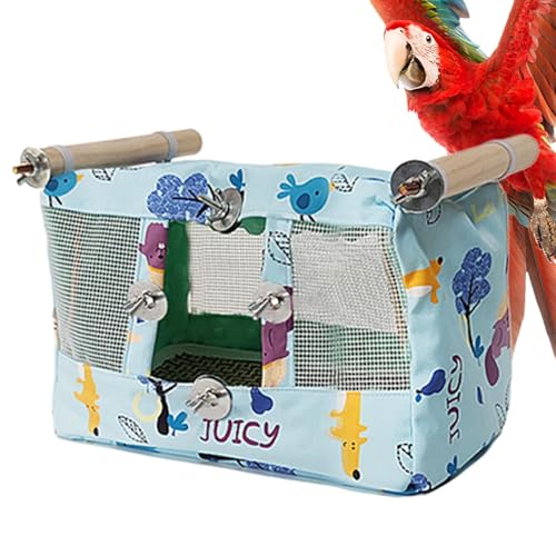 Gwtdtoad バードハンモックテント、オウムハウス - クールなマット付きの通気性オウムの生息地の洞窟 - パラキートコカチエルラブバードアフリカングレーのための防水布動物洞窟