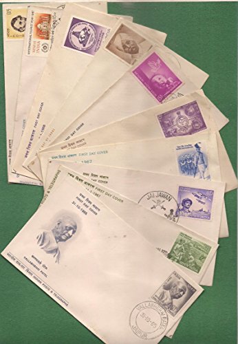 IHC 6 Years And Up Rare Collection Of 1965-68 Indian First Day Covers With Stamps (10 Pieces)- Multi Color