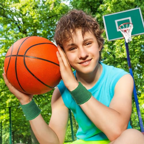 Image of Bememo 12 Pack Wristbands Sweatband for Women Men, Neon Colored Sport Wrist Bands, Tennis Football Basketball Sweatbands, Moisture Wicking Arm Bands for Working Out