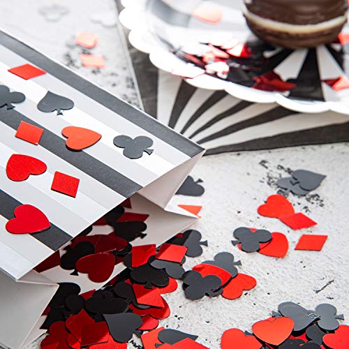 Emaan Casino Foil Confetti Sequins, Decorative Table, Light Up Your Poker Theme Party (Red, Black) #TOP1