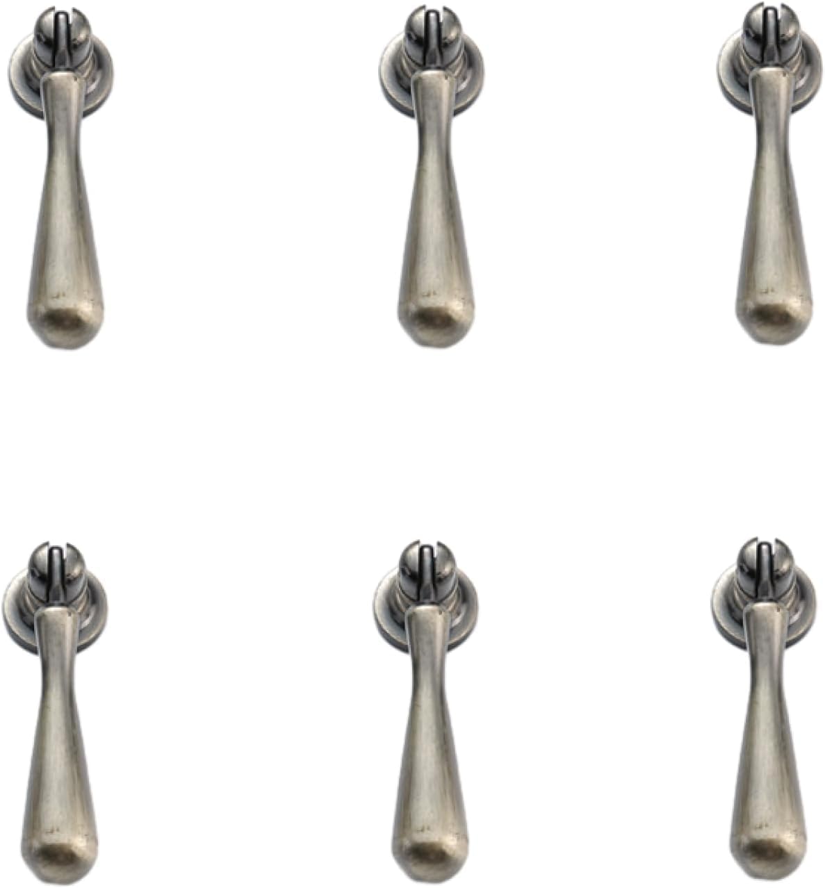 Djgkenvq Water Drop Green Ancient 70*18Mm Drawer Handles, Cabinet Handles,6 Pack Zinc Alloy Wardrobe Knobs(Water Drop Green Ancient 70 * 18Mm)