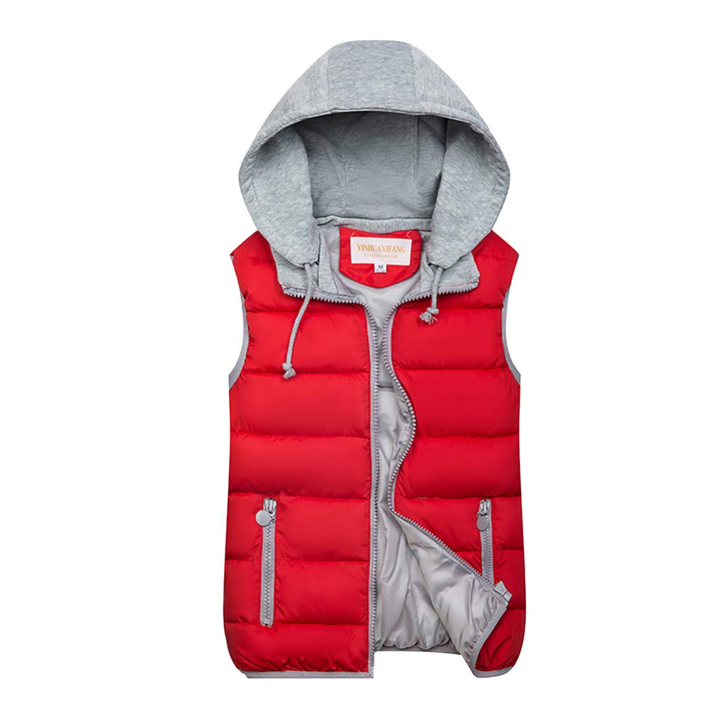 Chaleco para mujer rojo M chaqueta cálida de otoño e invierno 7