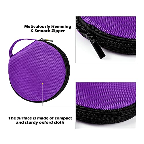 Elezay Small Cd Case Storage Wallet Dvd Disc Dividers Folder Holder Round Oxford 20 Capacity Purple #TOP4