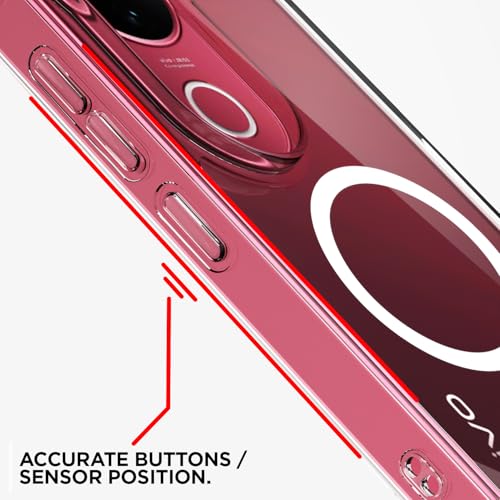 Image of Outlouders Back Cover for Vivo T4R 5G / iQoo Z10R 5G / Vivo V50 5G / V50e 5G / V50e 5G Mag-Safe Transparent PC + TPU Bumper Case with Magnetic Support Shockproof Protection (Transparent Mag-Safe)