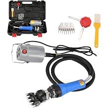 1000W Electric Sheep Clippers Hanging Type with 1.7m Flexible Shaft&US Plug,Professional Shearing Machine 2800RPM 4 Blade Options for Goats Alpacas Cattle Lambs-9 Curved Teeth Blades
