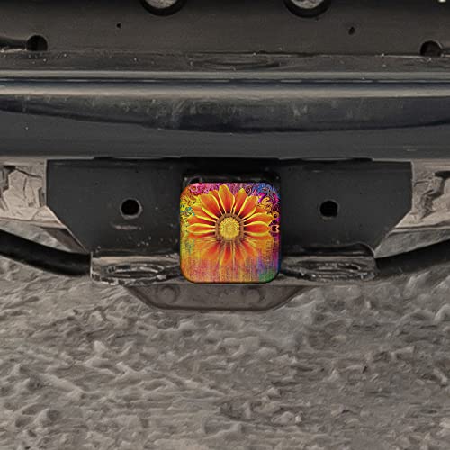 Swono Sunflower Tow Hitch Covers Bright Reflection Wave Colorful Sunflowers Sturdy Rubber Hitch Cover 2 Inch Trailer Hitch Cover Plug Cap Insert For Most Trucks Suv Rv And Cars #TOP4