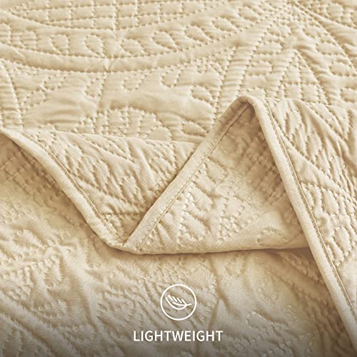 Love's Cabin Quilts For Queen Bed Camel Bedspreads - Soft Bed Fall Quilt Lightweight Microfiber Bedspread- Modern Style Coin Pattern Coverlet For All Season - 3 Piece (1 Quilt, 2 Pillow Shams) #TOP5
