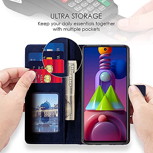 Image of WOW IMAGINE Shock Proof Flip Cover Back Case Cover for Xiaomi Mi Redmi 10 Prime (Flexible | Leather Finish | Card Pockets Wallet & Stand | Blue)