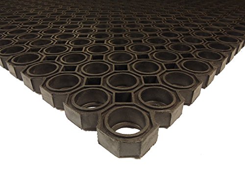 Vivol Tappetino in gomma resistente ad anello, 100 x 150 cm – 23 mm – Heavy Duty – Tappetini in gomma con fori di drenaggio – Adatto per più substrati interni ed esterni