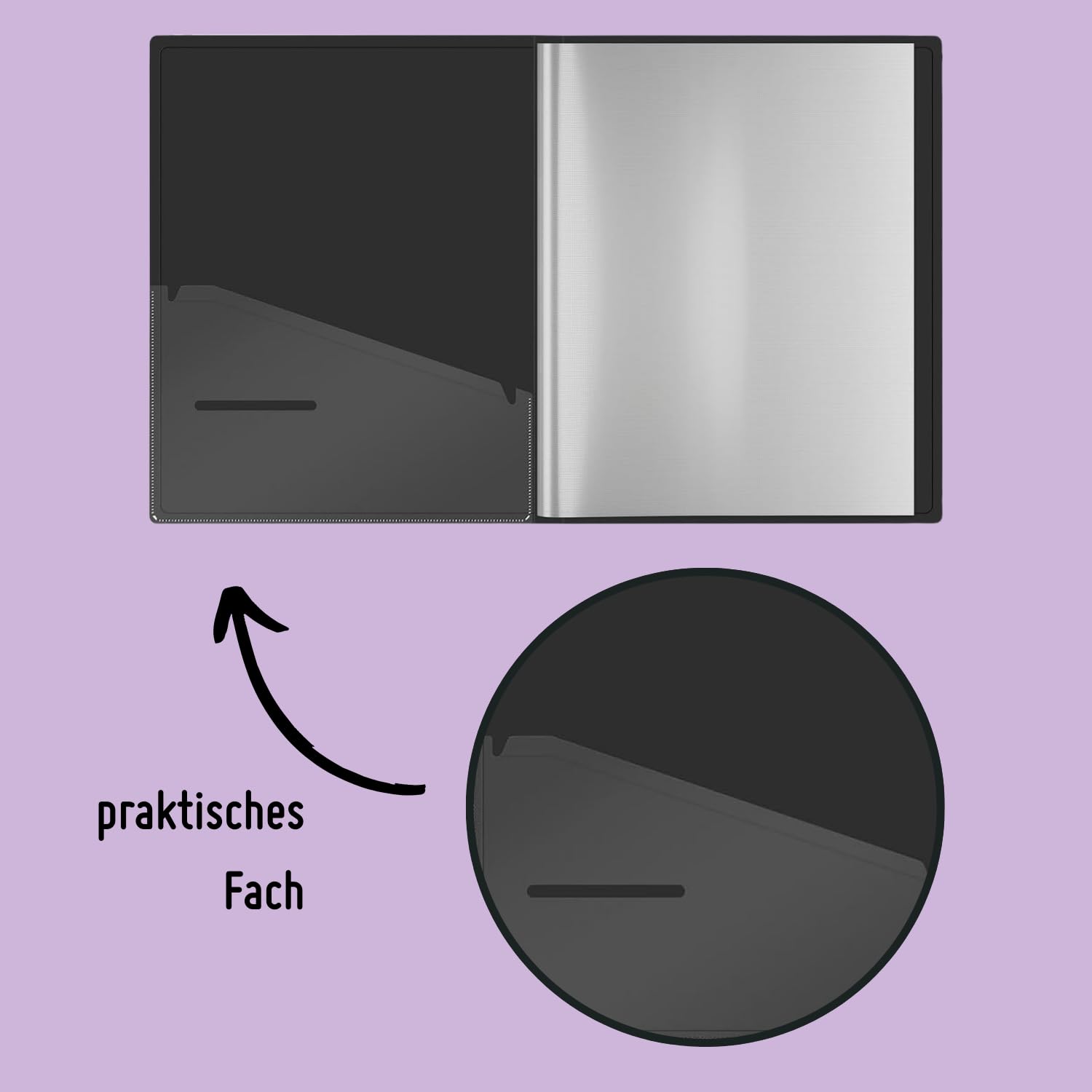 Berlingo Sichtbuch, 1 Stück, A4 Format, für das Büro, das Home Office oder die Schule und Uni, Serie Instinct (Violett, 40 Klarsichthüllen)