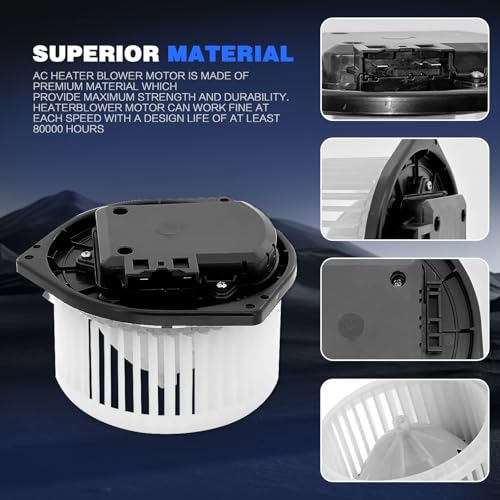 Image of HVAC Heater Blower Motor Assembly with Brushless Motor Replacement for Infiniti & Nissan Vehicles - QX56 2011-2013, QX80 2014-2023, Armada 2017-2023 - Front Side