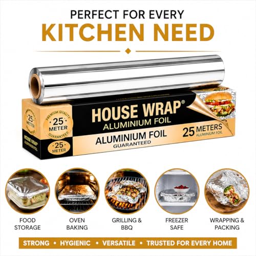 Image of House Wrap Aluminium Foil Paper 25m, | Foil Paper for Food Wrap 11 Microns