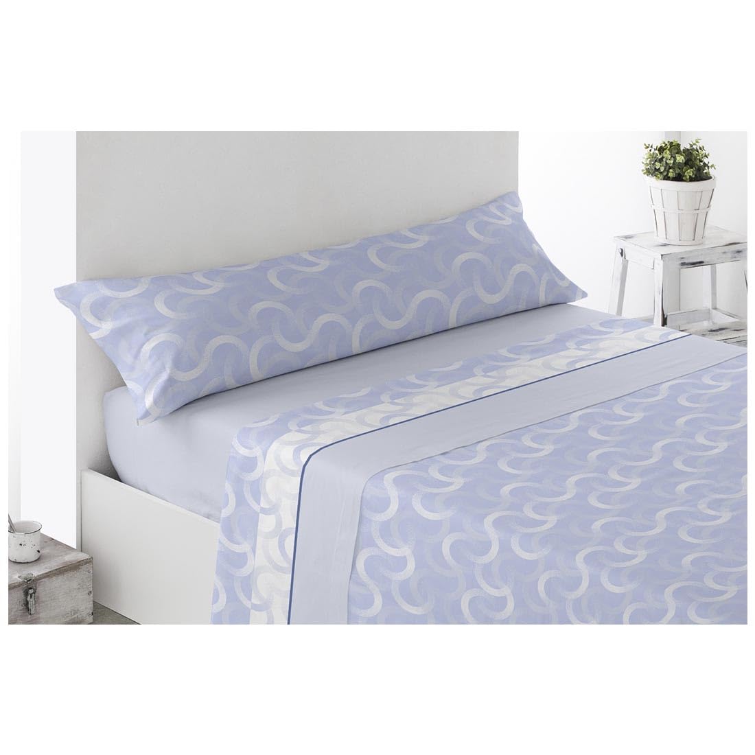 Acomoda Textil – Juego de Sábanas Térmicas de Pirineo. Sábanas de Invierno Tejido Polar para Cama Individual y Matrimonio, 3 Piezas Ropa de Cama Ajustable, Suave y Cálida. (Seron Azul, Cama 90 cm)