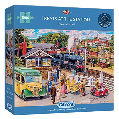 Gibsons Treats At the Station 1000 Piece Jigsaw Puzzle, 26.8 inches x 19.3 inches