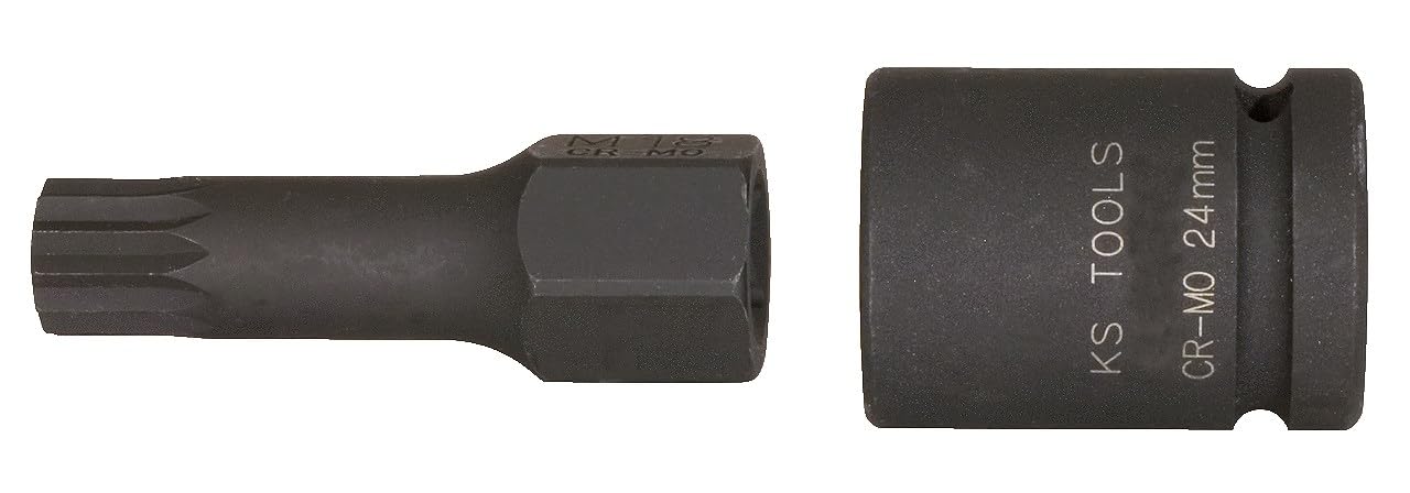 KS Tools 515.1160 Serie di Bussole Speciali per Avvitatori ad Impulsi per Viti XZN, Lunghe, 7 PezziM14-M18, 1/2"