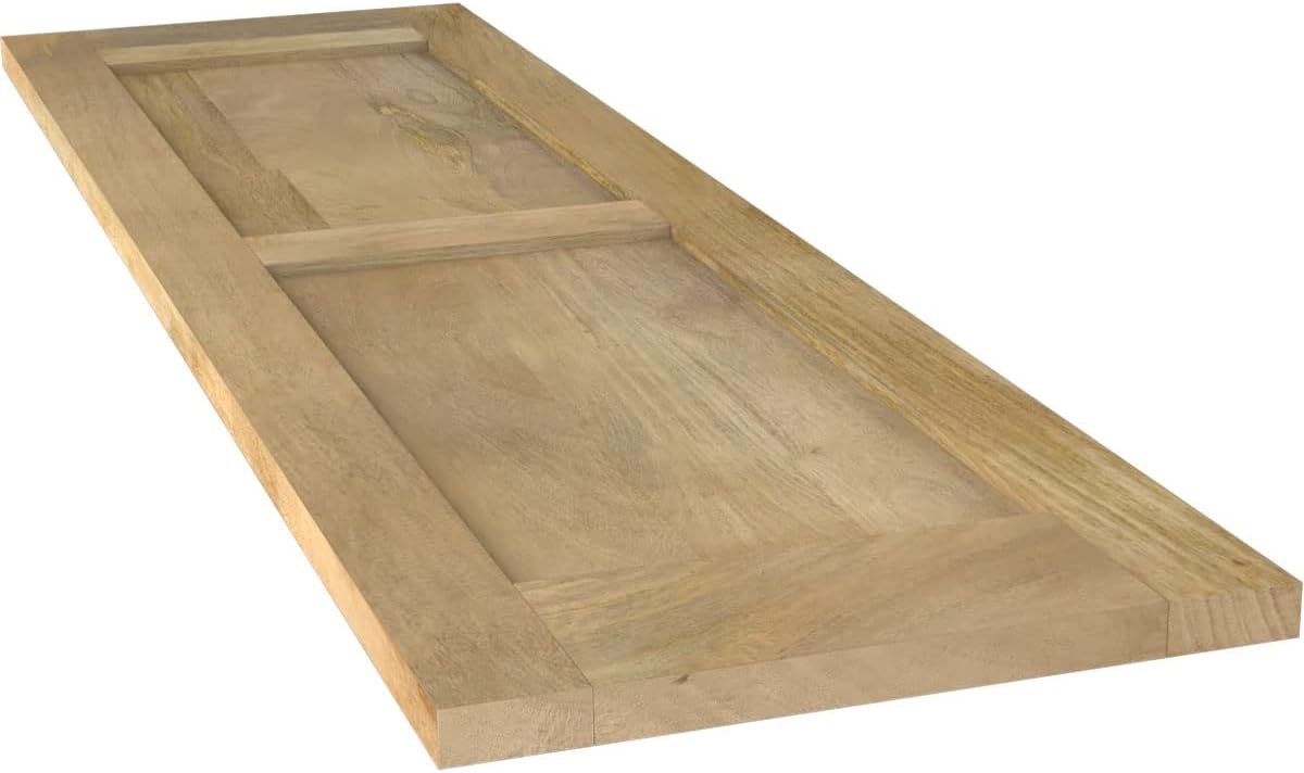 12"W x 41"H Americraft Two Equal Flat Panel Exterior Real Wood Shutters (Per Pair), Unfinished