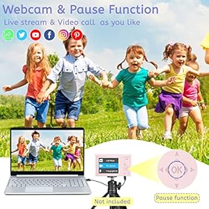 Digital Camera,Kids Camera with 32GB Card 4K 44MP Point and Shoot Camera with 16X Digital Zoom 2.4 Inch,Vlogging Camera for Students Teens Adults Girls Boys-Pink3 - immagine 6