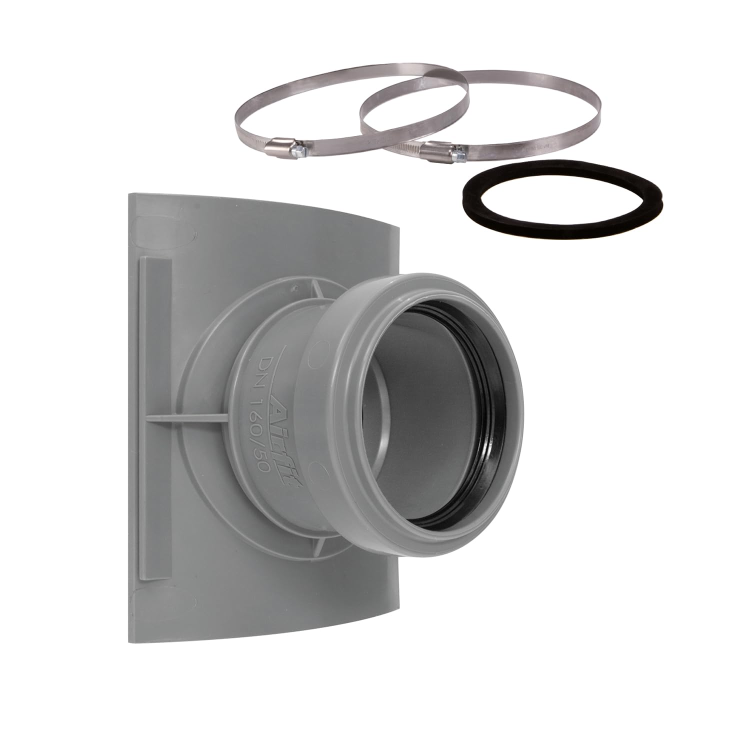 Airfit HT rozgałęźnik siodełka DN 160 x 50 wraz z dwoma obejmami mocującymi ze stali nierdzewnej