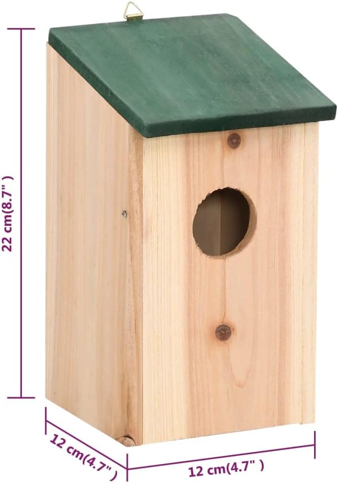 vidaXL 4X Bois de Pin Nichoirs Maison d'oiseaux Boîte Jardin Cour Extérieur — vue 3