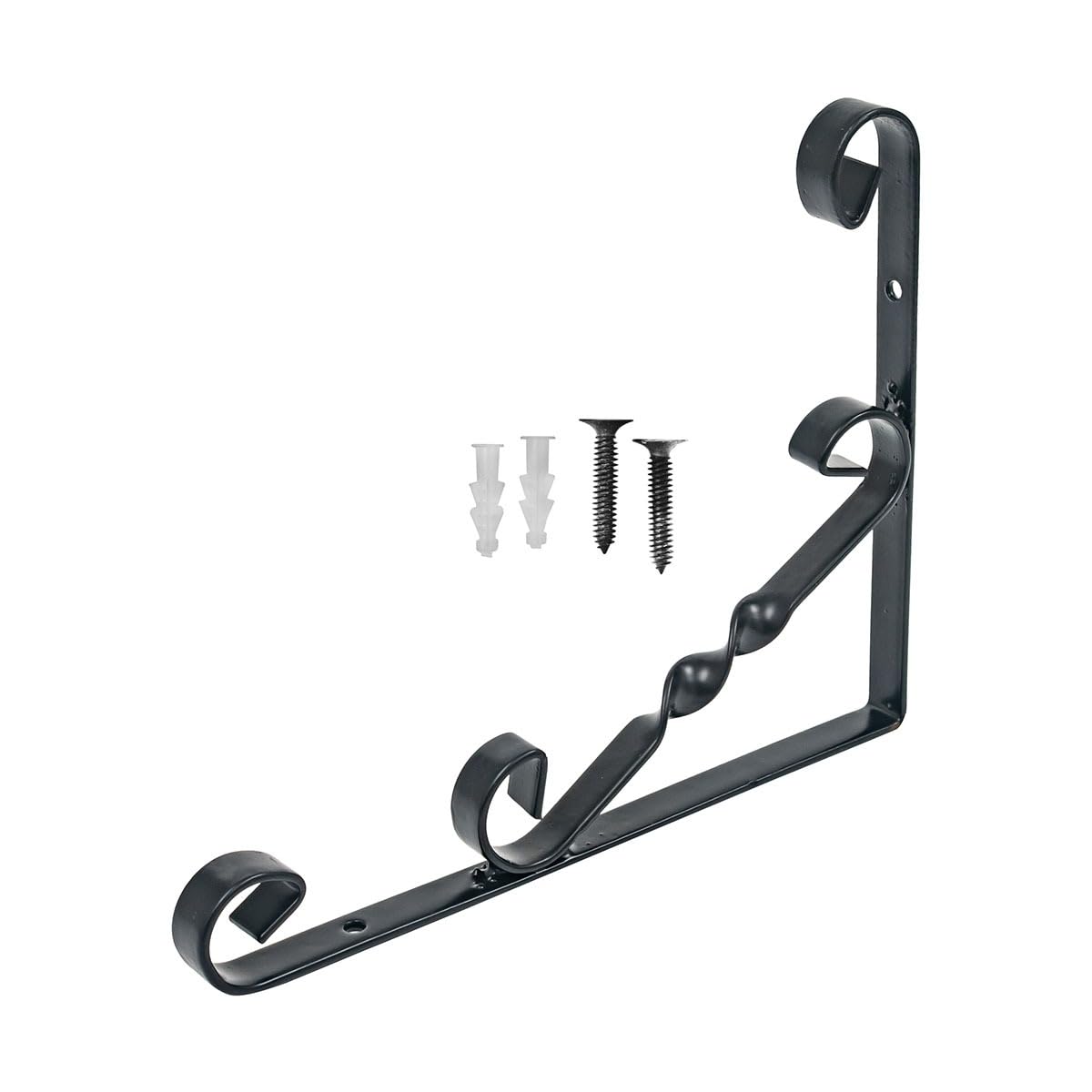 GLOBUS 1683-Decorative Metal Wall Mounted Bracket Size(9.5X7.5 INCH /24X19 CM) for Hanging Flower Pot Plant Container.1 Bracket with 2 mounting Screws & 2 Plastic sockets.-image-1