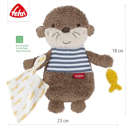 Fehn Knister-Otter – Activity-Rascheltier zum Greifen, Lauschen, Spielen & Geräusche erzeugen - fördert Babys Sinne & Motorik - idealer Begleiter für Babys und Kleinkinder ab Geburt