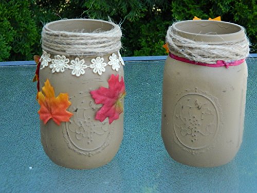 Rustic Autumn Charm: Distressed Mason Jars for Cozy Fall Decor - Image 2
