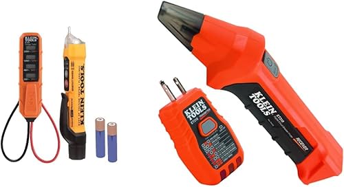 Klein Tools NCVT3PKIT Kit de prueba eléctrica, probador de voltaje sin contacto de doble rango con linterna, probador de voltaje CACC y estuche de
