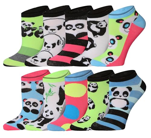 Image of Tipi Toe Women's 10 Pairs Lightweight Colorful Socks - Fun Low Cut Patterns for All-Day Comfort and Easy Everyday Style