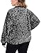 IN'VOLAND Womens Sequin Jacket Plus Size Sparkle Long Sleeve Jackets Front Zip Loose Casual Blazer Bomber Jacket