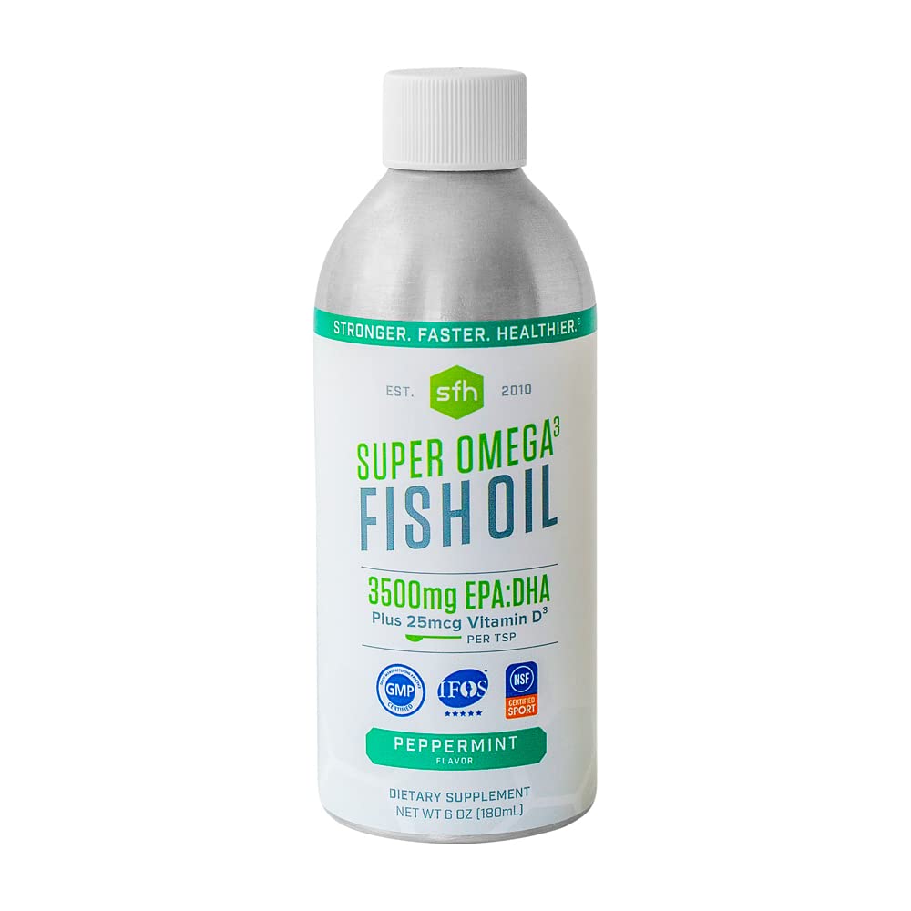 Super Omega 3 Peppermint Fish Oil Vitamin D by SFH | Highly Concentrated 3900mg Omega 3, 1000IUs Vit