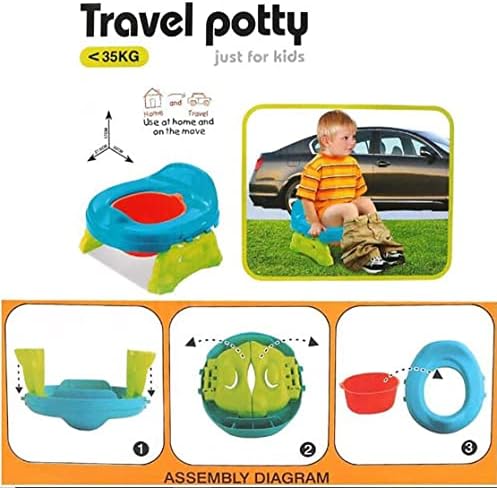 koolbitz 2 in 1 Portable Travel Potty Seat for Toddlers and Kids, Portable Foldable Potty and Toilet Training Seat, Toilet Seat Safe for Children, Usable Indoor Outdoor Home and On The Move