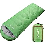 3-4 Season Sleeping Bag for Adults & Kids, Lightweight Warm Cold Weather Camping Bag with Waterproof Compression Sack - Portable for Hiking, Backpacking, Traveling & Outdoor Adventures (Green)