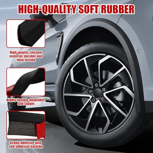 Kotflügelverbreiterung, 6M Universal Kotflügelschoner Auto Rad Fender Radlaufabdeckung Reifen Augenbrauen Trim Strip Stick Out Edge für Auto-Protektor und Dekoration (1Stück, 6m)