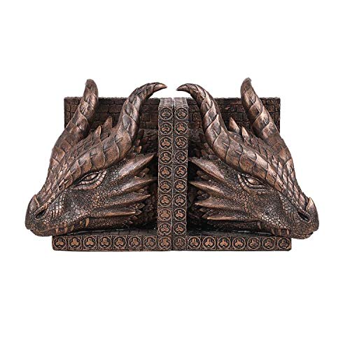 Pacific Giftware Fantasy Dragon Head Renaissance Medieval Decorative Resin Bookends