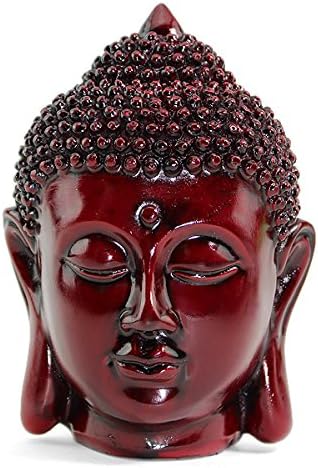 We pay your sales tax Buddha Head Figurines Peace Smiling Shakyamuni Meditating Blessing Mercy & Love Peaceful Statue Home Office Decor Housewarming Gift Chinese Feng Shui Idea (5''H)
