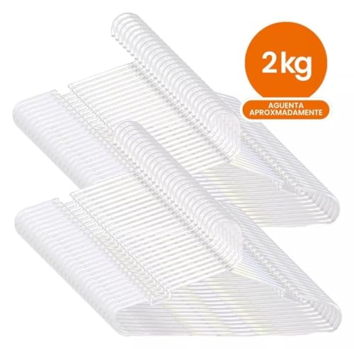 Kit 50 Cabides Acrílico Transparente Adulto Para Roupas