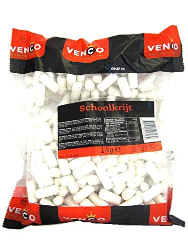 Licorice In 1 Kilo /2.2Lbs - Venco Schoolkrijt (Mint Coated Licorice) School Chalk Liquorice. By Venco #TOP2