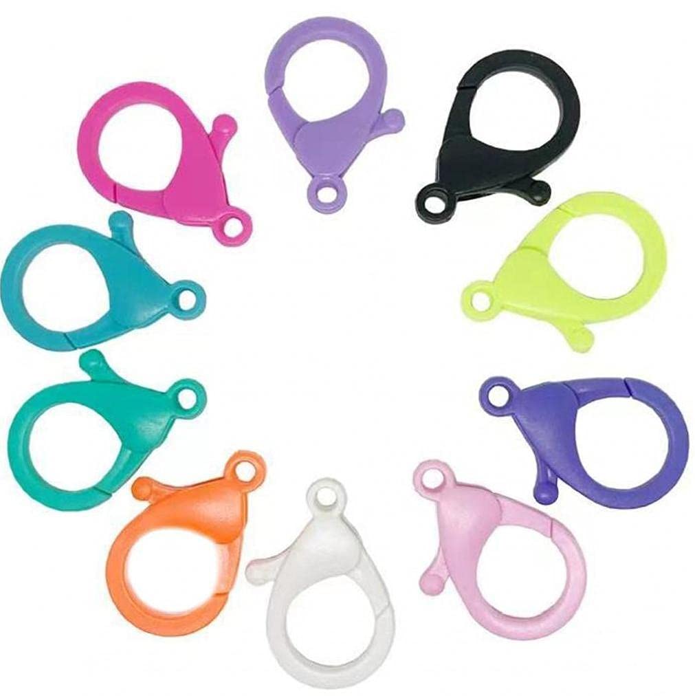 Pinicecore Candy Colors 10Pcs 35 * 22Mm Acrylic Lobster Clasps Hooks Key Chain Sweet Key Rings For Diy Keychain Jewelry Accessories