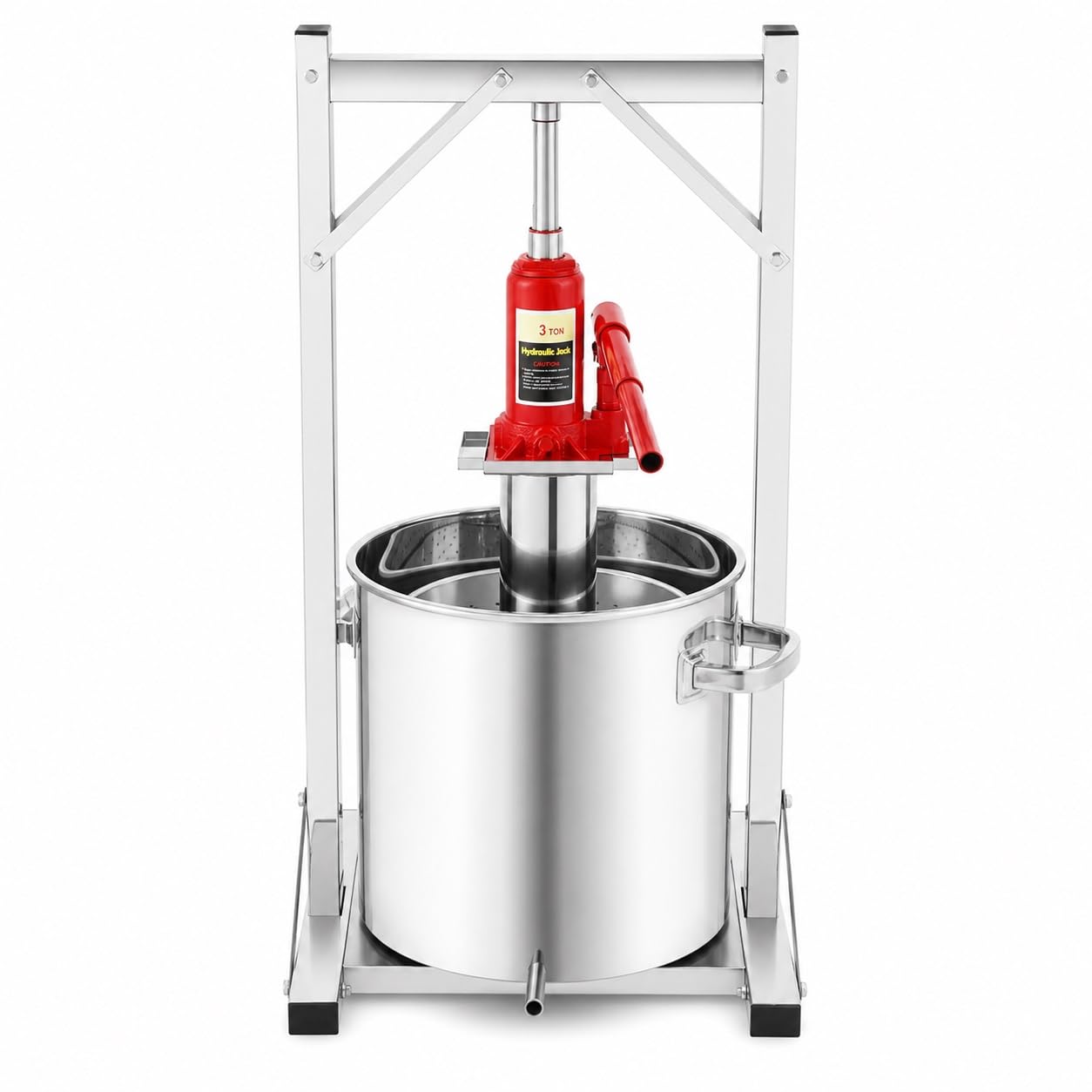 Prensa Hidráulica de Frutas de 12 litros, Máquina Prensadora de Jugos y | Presión Hidráulica de 3 Toneladas, Capacidad de 12L, Acero Inoxidable Apto for Uso Alimentario, Operación Manual, Extracción