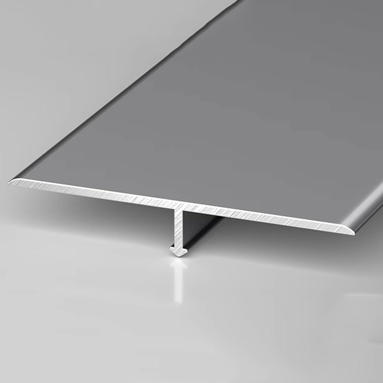 Ciemnoszara aluminiowa listwa wykończeniowa T do płytek drewnianych podłóg betonowych - 50 mm (2 cale) x 0,9 m osłona krawędzi łatwa instalacja, idealna do renowacji domu
